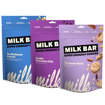MILK BAR Crunchies | Crunchy Bite Sized Cookies With No Artificial Flavors or Preservatives | Pack of 3, 4.5oz Bags (4.5 Ounce (Pack of 3), Mix-it-up 3 Pack)