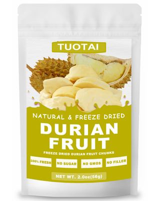 Freeze Dried Durian Chunks, 2 Ounces, Durian Fruit for Snacks and Baking Food