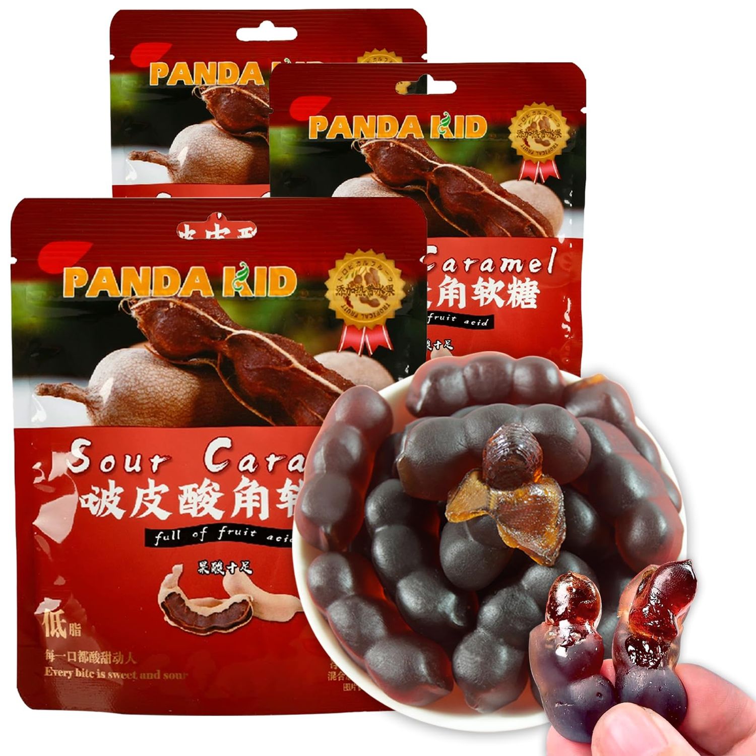 KWOLYKIM Sour Tamarind Gummy Candy, Peelable Fruit Chewy Candy, Sweet and Sour Gummies, Casual Tamarind Snacks Great for Party Bulk Gift Candy 192g3pack