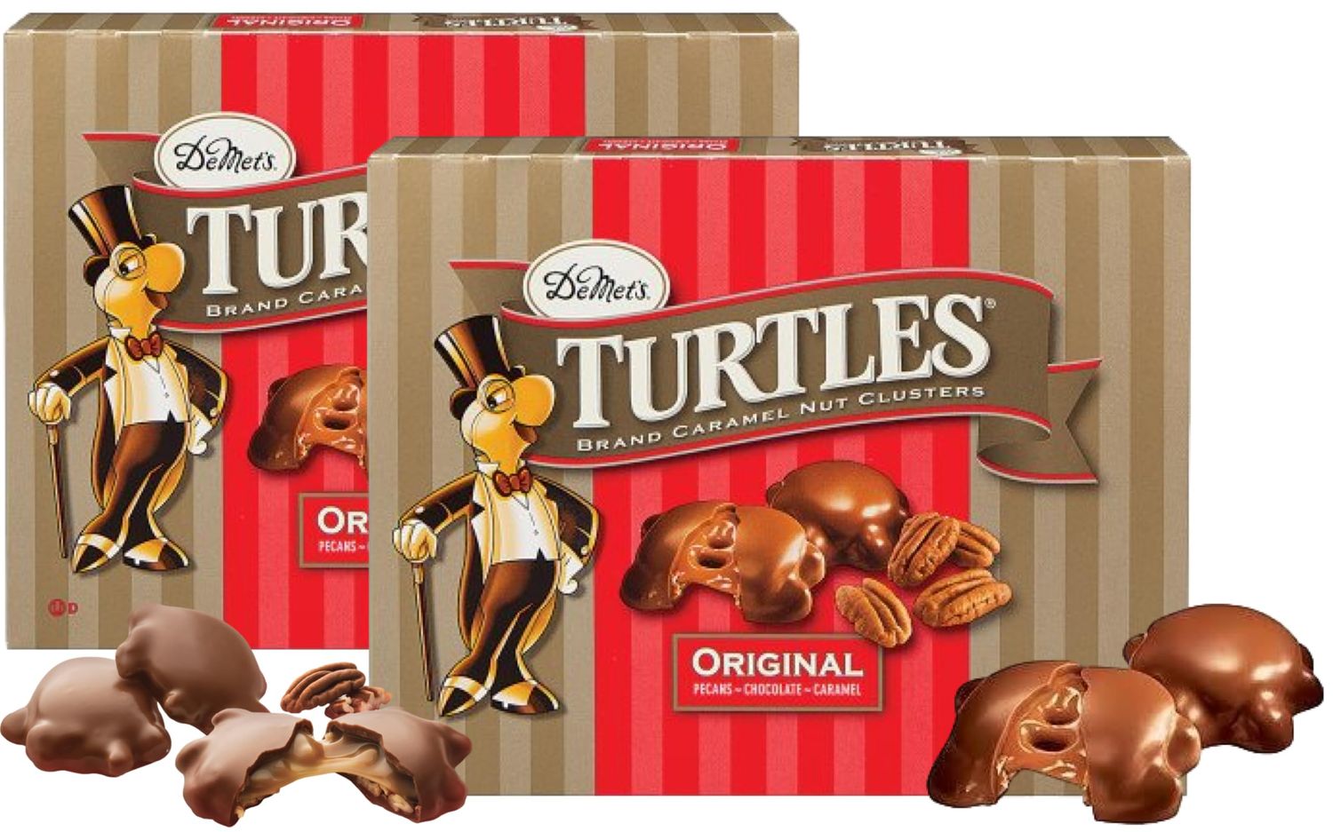 Milk Chocolate Pecan Caramel Nut Cluster Two (4.6 oz) Boxes | Crisp premium pecans &amp; creamy caramel | Luscious milk chocolate | Perfect for Holidays, Birthdays Gift Snack | Gooey, Nutty Chocolate