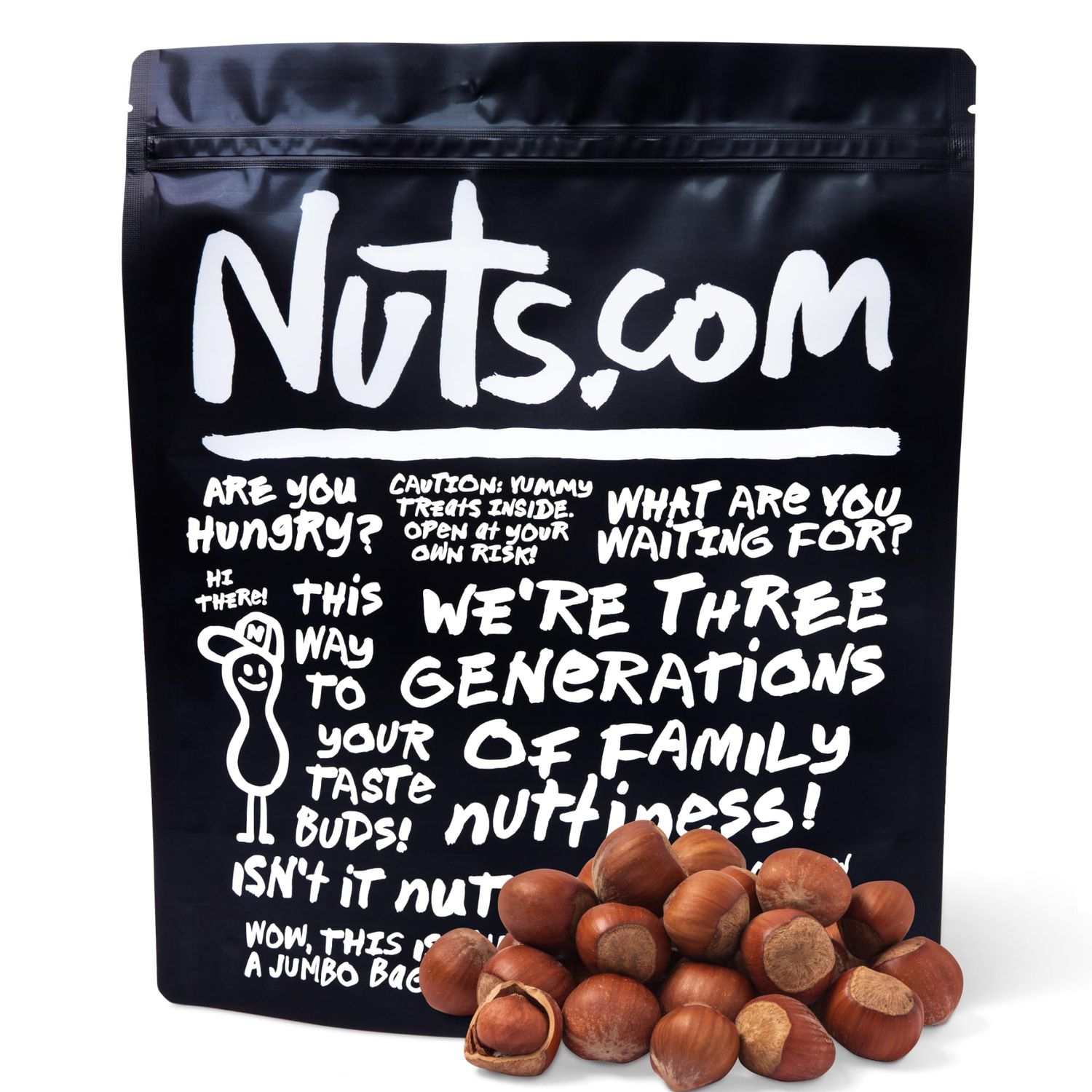 Nuts.com Hazelnuts in Shell, 3 lb Bag - Whole Raw Jumbo Hazelnuts - Gourmet, Freshly Harvested, Non-GMO, for Cooking, Baking, and Snacking