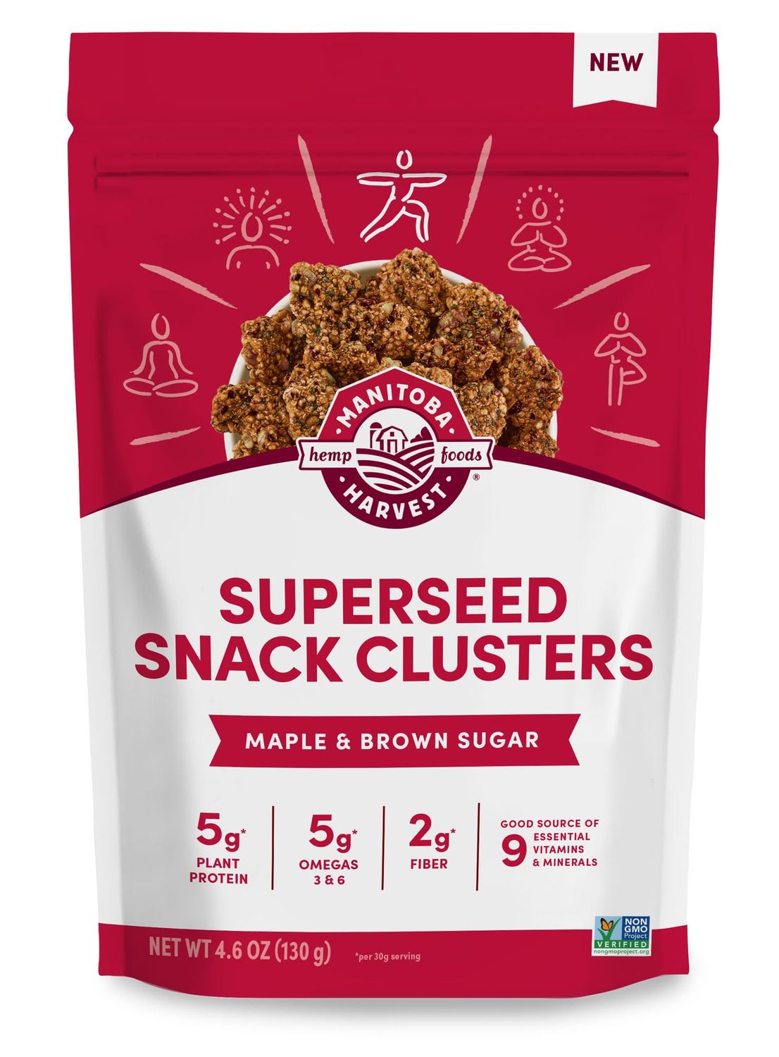 Manitoba Harvest Superseed Snack Clusters, Maple &amp; Brown Sugar, 4.6 oz