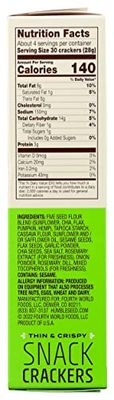 The Humble Seed Grain Free Crackers, Garlic Herb, Plant-Based, Kosher, Paleo Friendly, Gluten Free &amp; Non-GMO, 4.25 Ounce (Pack of 6)