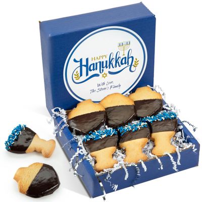 Hanukkah Cookies | Menorah &amp; Dreidel Shortbread Cookies | Chocolate Cookies, Holiday Gift Box | Gourmet Food Gifts for Men, Women, Kids, Corporate Gifts | Kosher &amp; Nut Free- Sterns Bakery