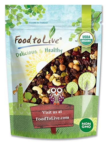 Organic Snack Mix, 12 Ounces - Raw Nuts and Berries with Pumpkin Seeds, Non-GMO, Non-Irradiated, Kosher, Vegan Superfood, Bulk, Great Trail Mix, Rich in Natural Antioxidants