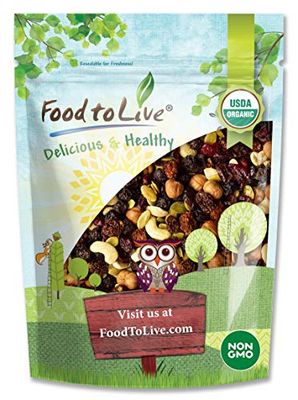 Organic Snack Mix, 12 Ounces - Raw Nuts and Berries with Pumpkin Seeds, Non-GMO, Non-Irradiated, Kosher, Vegan Superfood, Bulk, Great Trail Mix, Rich in Natural Antioxidants