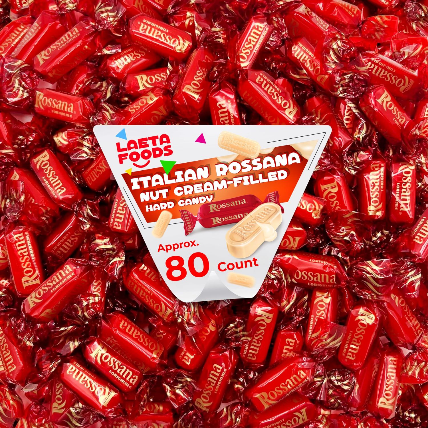 Fida Rossana Italian Nut Cream-Filled Hard Candy (1 Pound Bag - Approx. 80 Count)