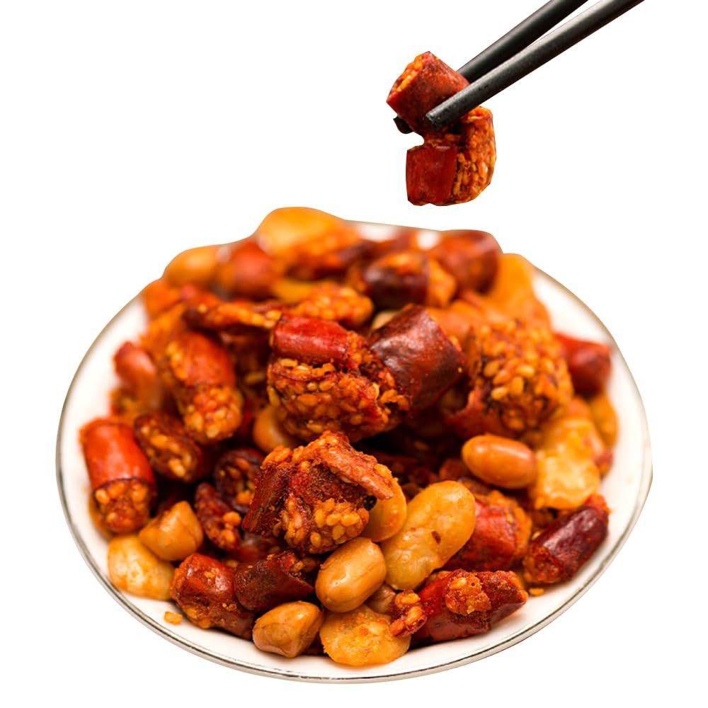 SIJIYUNLI - Crispy sesame chili 108g3.8oz Spicy snacks, peanutschiliesbroad beans, suitable for Lamian Noodles, rice and sushi mix, which is a must for spicy lovers