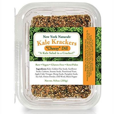 New York Naturals Kale Krackers, Cheezy Dill, Vegan, Gluten-Free, Grain-Free, Paleo and Keto Friendly, Low Carb (1 pack)