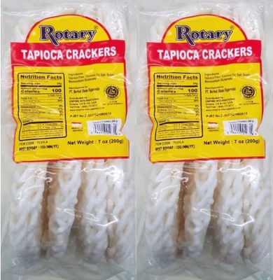 Rotary Tapioca Crackers Kerupuk 200gr7oz (Pack of 2) - Product of Indonesia