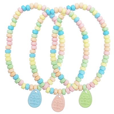 Fruidles Easter Egg Candy Necklace, Multicolor Fruit-Flavored Chewables for Party Favors (24-Pack)