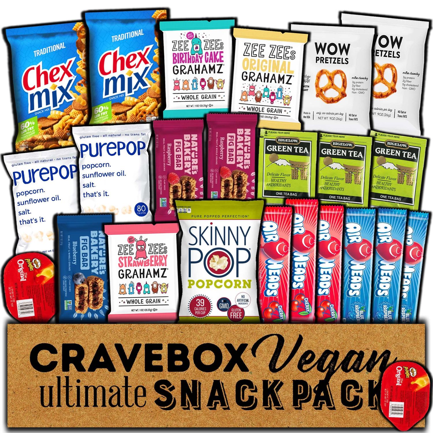 CRAVEBOX Vegan Snack Box Care Package - Gift for Men, Women, Boys, Girls, Students - Valentines Day - College Back to School