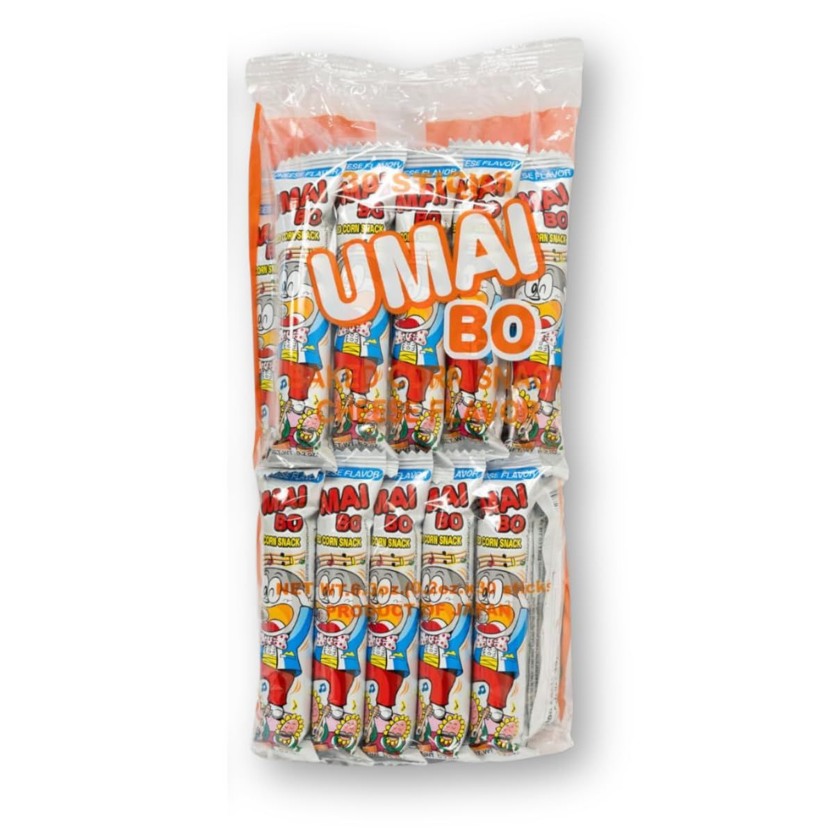 Japanese Corn Puffed Umaibo Snacks Cheese flavor 30 Pieces
