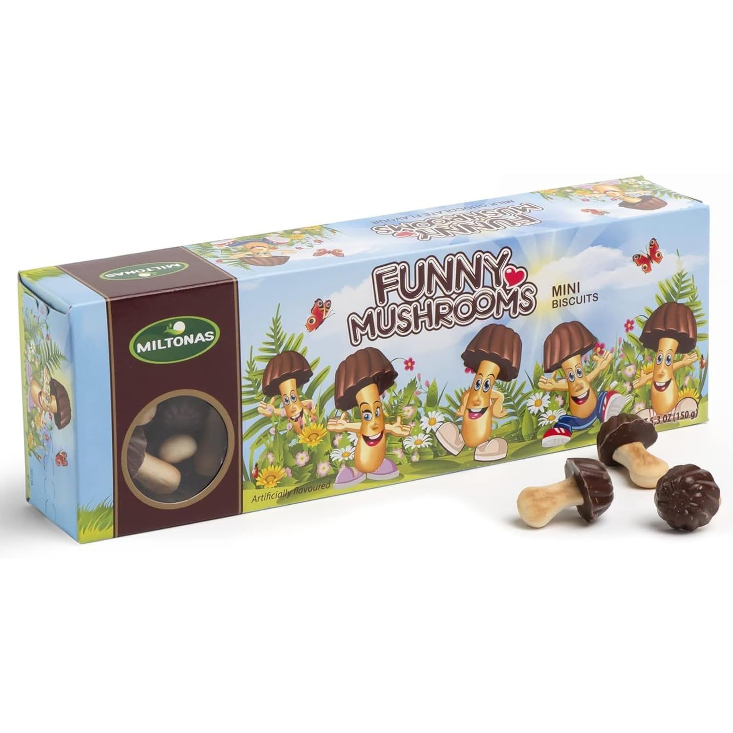 Miltonas Mini Mushroom Shaped Chocolate Cookies - Funny Chocolate Mushrooms Great for Weddings, Anniversaries &amp; Birthdays - Crunchy Bite Sized Pieces for All - 3 x 150g each