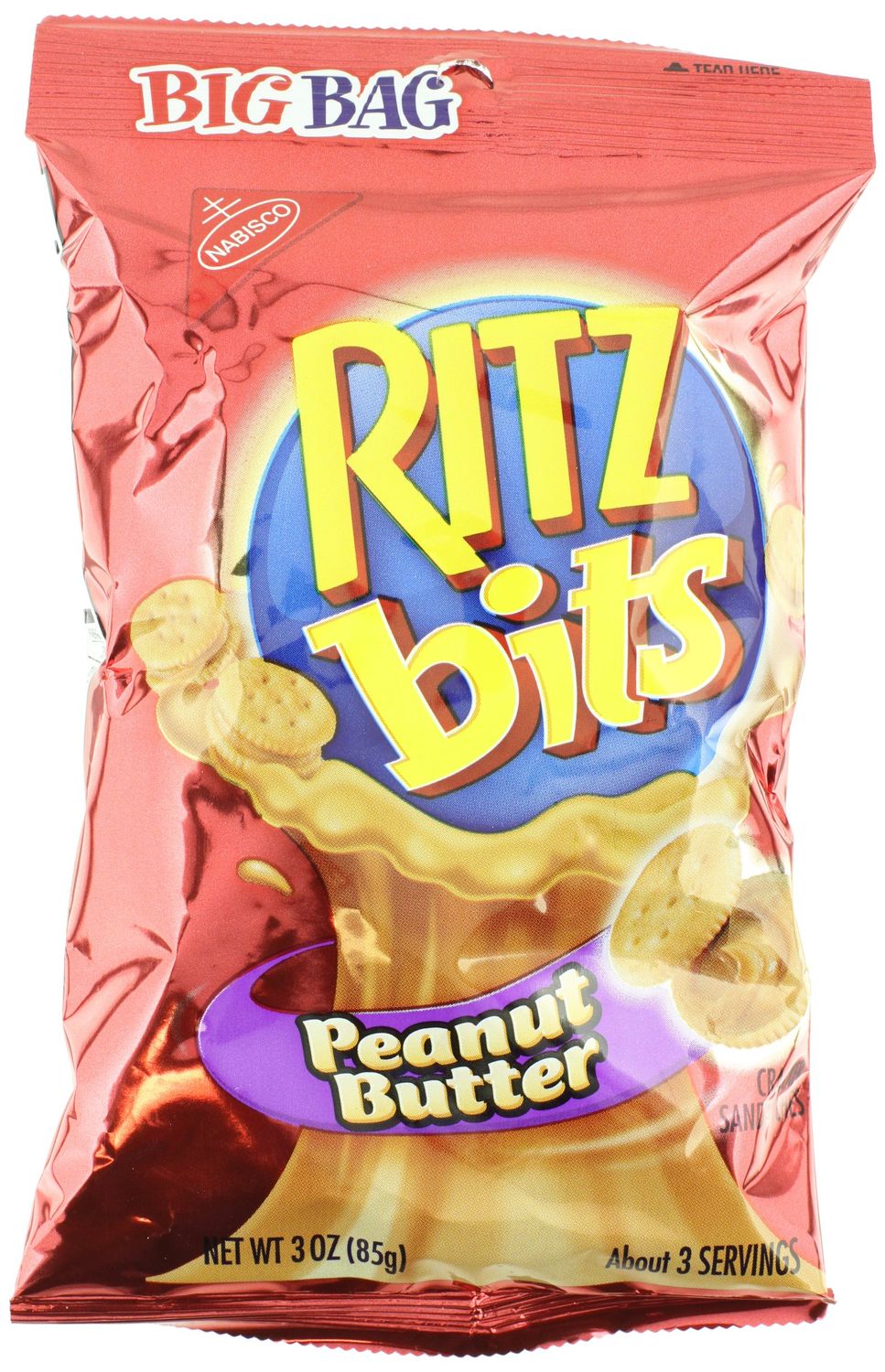 Nabisco Ritz Bits Peanut Butter, 3-Ounces (Pack Of 12)