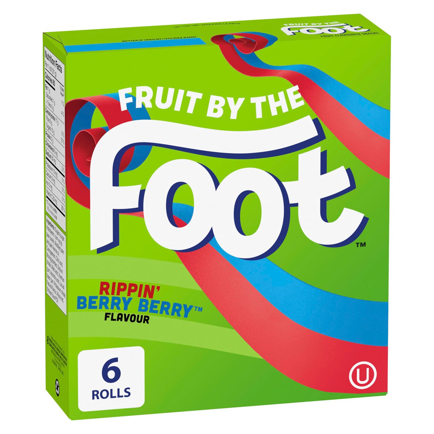 Betty Crocker Fruit by The Foot Rippin Berry Berry, 6ct, 128g4.5oz,(Imported from Canada)