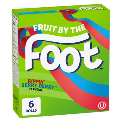 Betty Crocker Fruit by The Foot Rippin Berry Berry, 6ct, 128g4.5oz,(Imported from Canada)