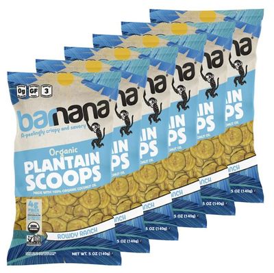 Barnana Organic Plantain Scoops, Rowdy Ranch, Kosher, USDA Certified Organic, Gluten Free &amp; Non-GMO, 5 Ounce (Pack of 6)