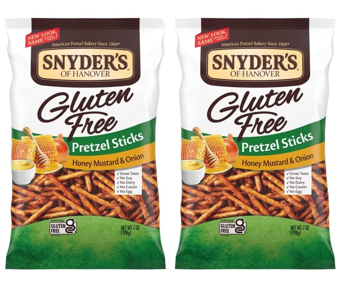 Snyder&#39;s of Hanover Gluten Free Pretzel Sticks, Honey Mustard and Onion, 7 oz