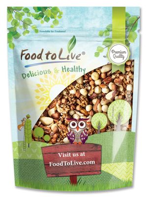 Food to Live Keto Nuts Mix, 4 Pounds - Keto Snack Contains Raw Brazil Nuts, Pecans, Walnuts, Hazelnuts and Macadamia Nuts, Low Carb Vegan Superfood, Kosher, Non-Irradiated, No Added Sugar, Bulk