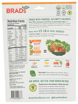 Brads Plant Based Kale Cheeze It Up Chip, 2 Oz