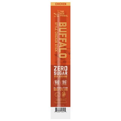 The New Primal All Natural Chicken Stick, Buffalo Style - Keto &amp; Gluten Free Healthy Snacks for Adults, Sugar Free Low Carb, Paleo Meat Stick - 9g Protein, 60 Calories - Buffalo, 1 Oz. (1 Count)