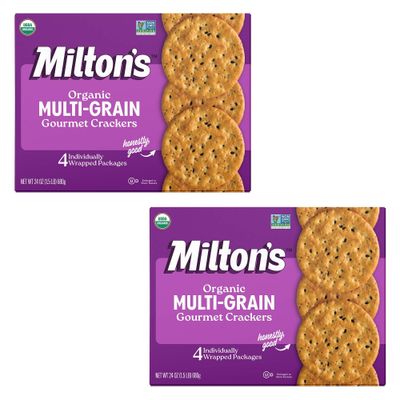 Milton&#39;s Craft Bakers Original Multi-Grain Gourmet Baked Crackers 680g (4 Individually Wrapped Packages) Two-Pack
