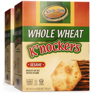 Shibolim Whole Grain Whole Wheat Crackers with Sesame, 6oz (Pack of 2) Crisp &amp; Delicious Awesome Crunch Great Mouth Feel, Made with Whole Grains, Kosher