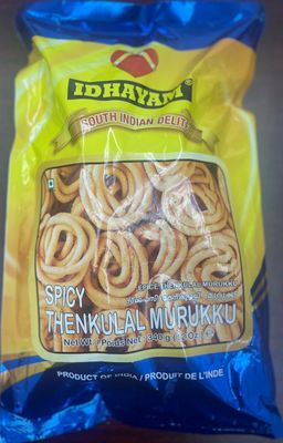 MEENAKSHI OVERSEAS LLC Idhayam Spicy Thenkulal Murukku 340 GMS  12 OZ