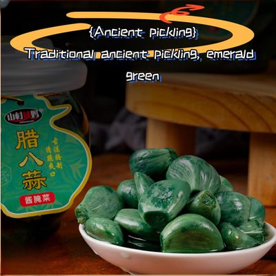 Laba Garlic, Jade Garlic, Fresh Green Garlic, Pickled Vegetable, Pickled with Vinegar, Pickled Garlic, Sugar Garlic, Sweet and Sour Garlic, Vegan,Chinese Snack,Shandong Specialty