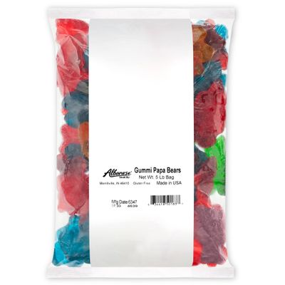 Albanese World&#39;s Best 4 Flavor Gummi Papa Bears, 5lbs of Candy
