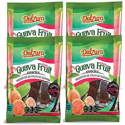 Dulzura Borincana Kit: Vegan Guava Fruit Snack Bars (4 Pack) 4.64oz Each Bag - Non GMO Gluten Free