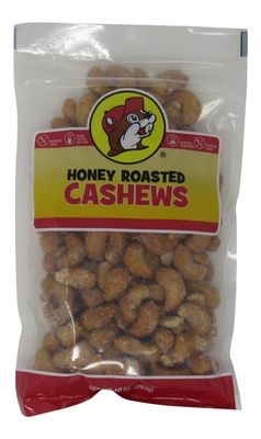 Buc-ee&#39;s Honey Roasted Whole Cashews in a Resealable Bag, One 10 Ounce Bag