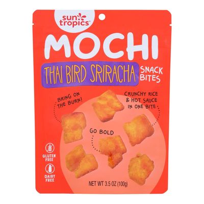 Sun Tropics Mochi Snack Bites, Thai Bird Sriracha, Dairy Free, Gluten Free, 3.5 Oz (Pack of 12)