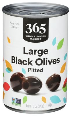 365 by Whole Foods Market, Ripe Large Pitted Olives, 6 Ounce