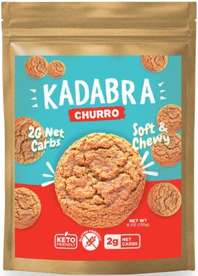 Kadabra Churro Keto Cookies Pack of 6 | Keto Dessert Soft &amp; Chewy Home-Baked | Gluten Friendly &amp; Low Carb | No Added Sugar with Healthy Fats | Delicious Keto Cookies Low Carb | 2g Net Carbs |