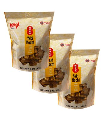 Hapi New Gluten Free Crispy &amp; Crunchy Rice Cracker Mix 3oz, 3 Pack (Yaki Mochi)