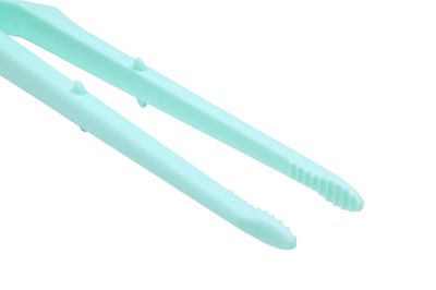 Seki Japan Chip Tong, 5.5 inch Mini Snack Food Tong Light Blue Plastic Body Serrated Tips with Case for Potato Chip Sweets Cookie Nuts Popcorn