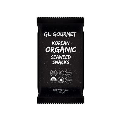GL Gourmet - Premium Korean Organic Seaweed Snacks - 100% Olive Oil - Sea Salt - Crispy - Vegan - Gluten-Free - No MSG - Healthy Snack - Pack of 16 - MADE IN KOREA