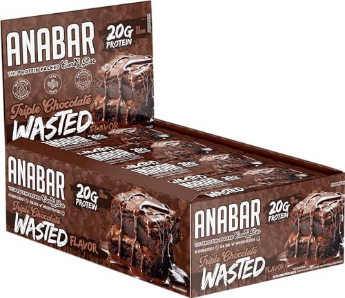 Anabar Protein Bar, Triple Chocolate Wasted, The Protein-Packed Candy Bar, No Sugar Alcohols, Real Food, Amazingly Delicious, 20 Grams of Protein (12 Bars, Triple Chocolate Wasted)