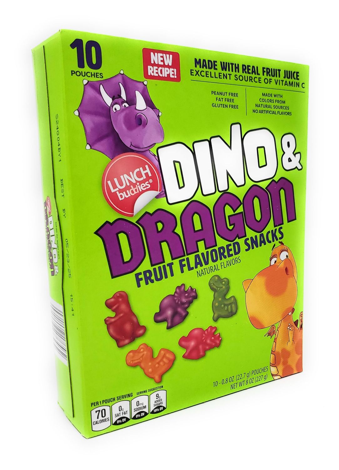Dino and Dragon Shaped Fruit Flavored Snacks, Natural Flavors, Excellent Source of Vitamin C 10 Pouches 8 oz227g (Pack of 1)