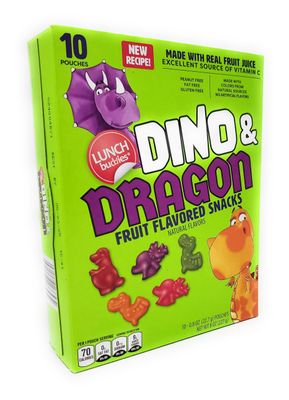 Dino and Dragon Shaped Fruit Flavored Snacks, Natural Flavors, Excellent Source of Vitamin C 10 Pouches 8 oz227g (Pack of 1)