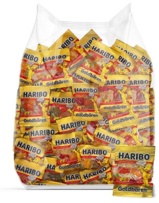 HariboGummy Bears Bulk Bag Goldbears Candy - 50 Mini Bags Individually Wrapped Gummy Candy for Pinata Fillers, School Snacks, Office Treats, and Party Bags - Variety Flavors 10g Packs