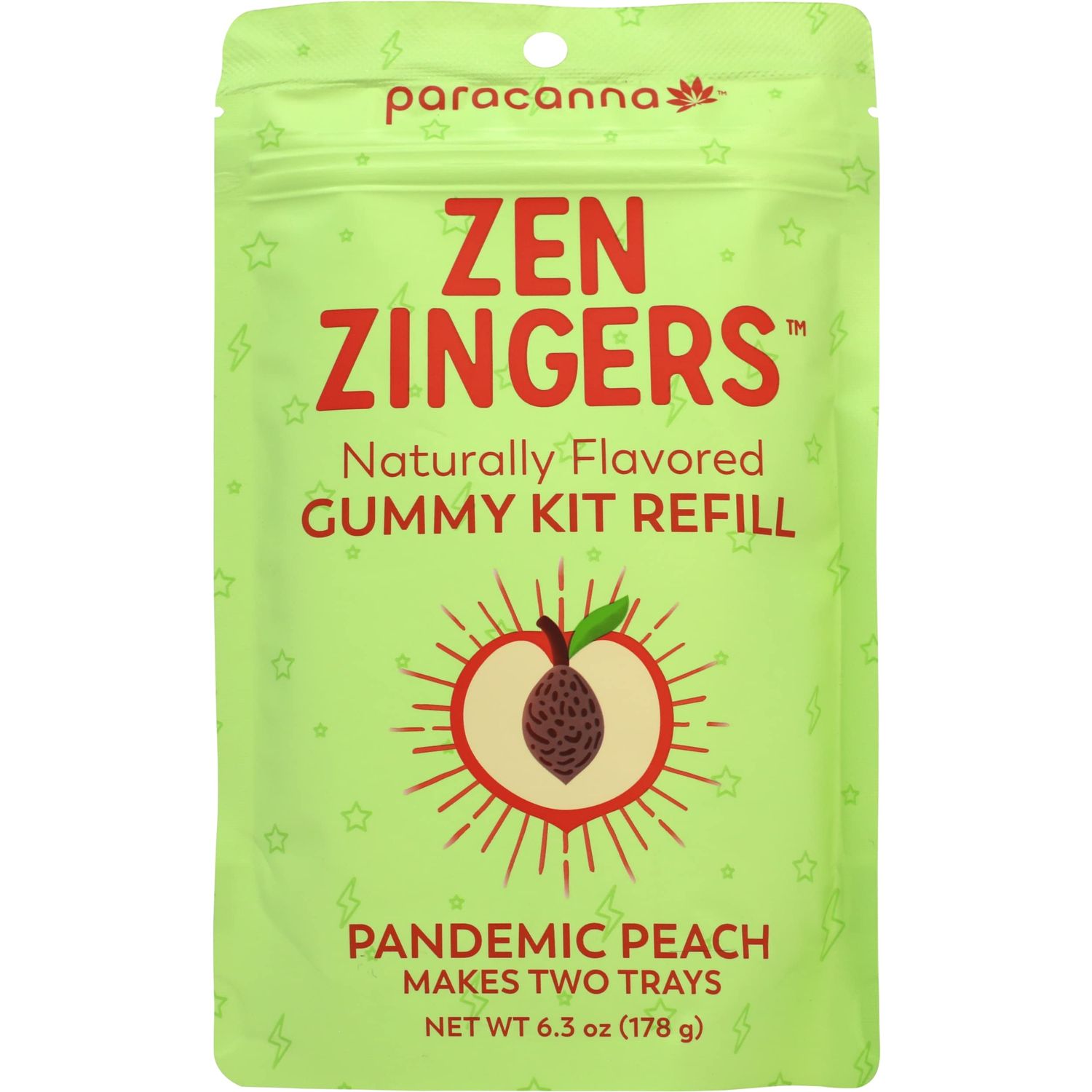Gummy Making Refill by Paracanna - Create Personalized Candy DIY Gummy Candy Snacks for Adults - Pandemic Peach Refill - Craft your Bulk Candy, Gummy Bears, Gummy Worms &amp; More - 178 g