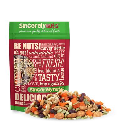 Sincerely Nuts Omega 3 Trail Mix - Whole Pumpkin Seeds, Sweetened Dried Cranberries &amp; Mango Chunks, Unsalted Almonds &amp; Chopped Walnuts - Kosher, Vegan &amp; Gluten Free Heart Healthy Snacks, 3 lb