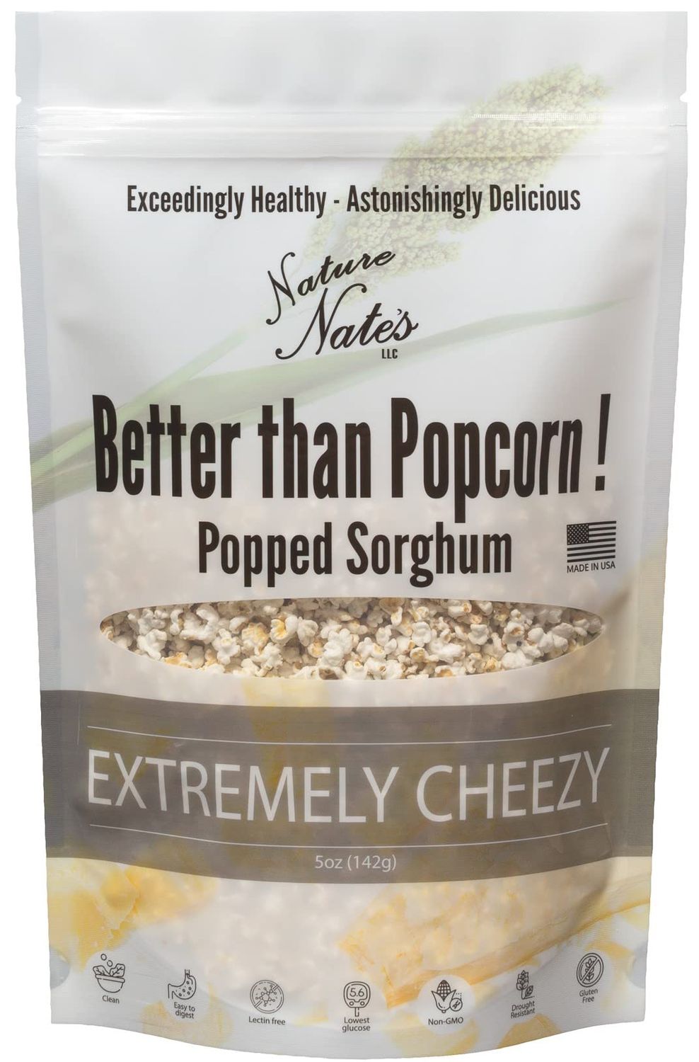 Nature Nate&#39;s Extremely Cheezy Popped Sorghum, 5 oz