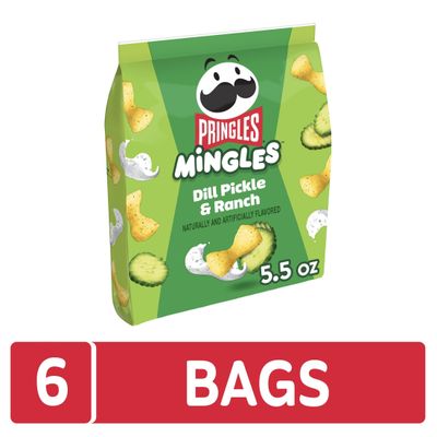 Pringles Mingles Puffed Snacks, Dill Pickle and Ranch, Salty Snacks, Gluten Free (6 Bags)