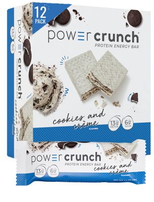 Power Crunch Protein Bars, High Protein Snacks with Delicious Taste, Cookies and CrÃƒÂ¨me, 1.4 Ounce (12 Count)
