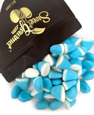 SweetGourmet Blue Raspberry Gummi Drops | Sugar Coated Gummy Puffs Candy | 2 Pounds