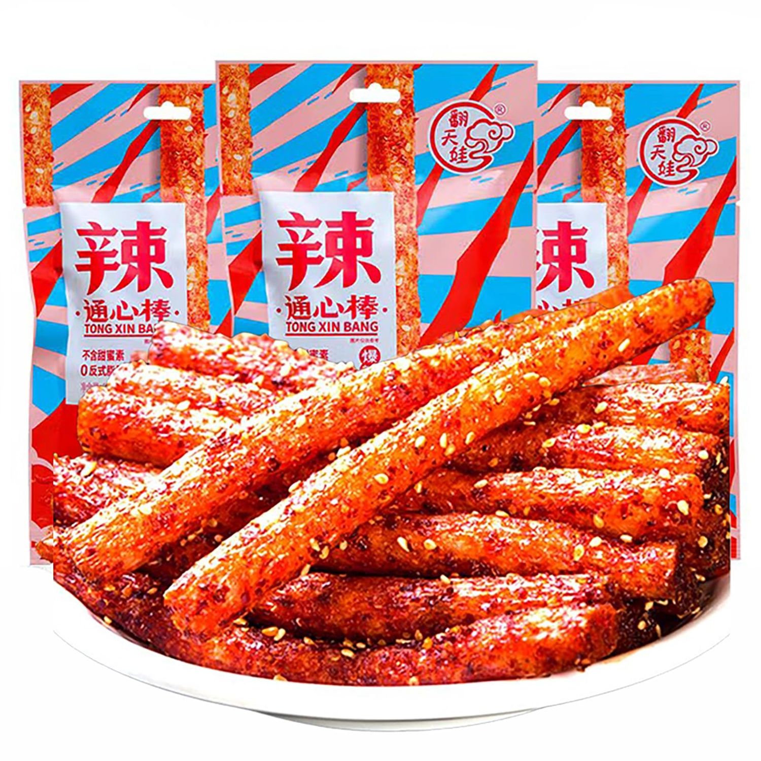 TXDYNLLK Latiao Spicy Strips 3 Packs Latiao Spicy Gluten Classic Chinese Special Snack Food, Vegan, Ã¨Â¾Â£Ã¦ÂÂ¡, Ã¥Â¤Â§Ã©ÂÂ¢Ã§Â­â€¹, 68g2.39 Ounces per Pack (Pack of 3)